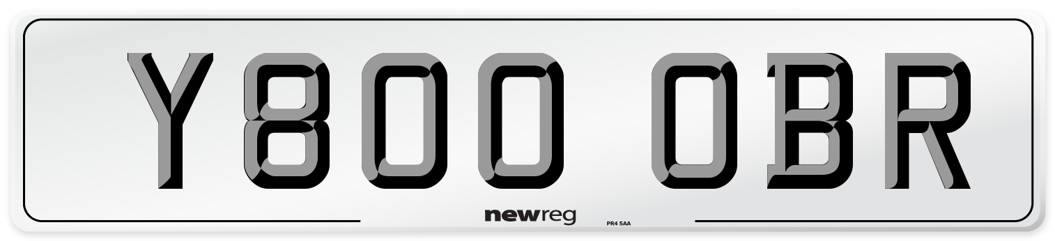 Y800 OBR Number Plate from New Reg